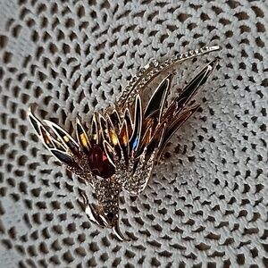 Elegant Rhinestones Phoenix Wings Brooch,  New